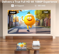 Wifi BT Android 13 Baleine OS Projecteur Intelligent Intégré 386 APPS 1080P Natif Mini Projecteurs Portable pour Films En Plein Air Enfants Cadeau