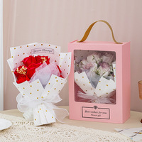 Bouquet de Fleurs Artificielles Créatif avec Boîte Cadeau pour la Saint-Valentin Noël 11pc Bouquet de Roses de Savon