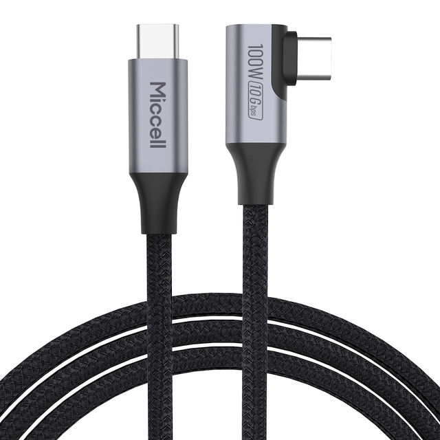 Miccell Type-C 100W PD Cable Nylon Braided USB-C 5A Fast Charging SuperSpeed Data Transfer for Computer MacBook IOS Devices