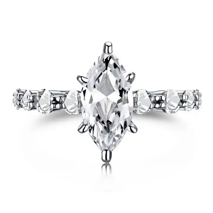 Joyería fina de alta calidad, diseño de Plata de Ley 925, boda, 0.5Ct, 1Ct, anillos de compromiso de diamantes de moissanita para mujer