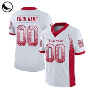 Maillot de football américain personnalisé en maille unie à col en V avec drapeau américain - Product Image 3