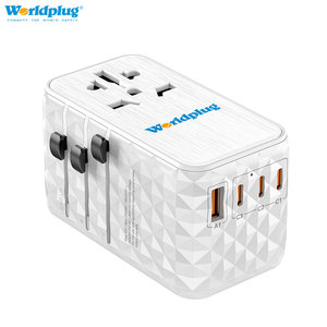 Adaptateur de voyage universel Worldplug PD 100W avec chargeur rapide et port USB Type-C pour appareil photo, certifié CE/FCC, garantie de 18 mois - Product Image 1