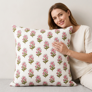 Designer Pure Cotton Printed Cushion Cover Square <b>Decorative</b> <b>Pillow</b> Cover with Zipper for Modern Home <b>Decoration</b> - Product Image 1
