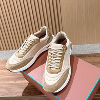 Baskets basses en cuir pour hommes, style designer vintage, color block, semelle souple, pour la marche quotidienne, rétro, printemps, maille, haute qualité