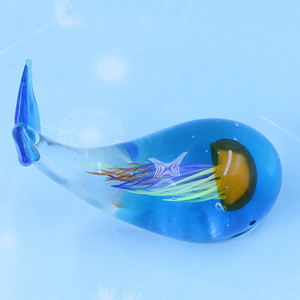 Mới đến Biển Đại Dương Murano Chụp đèn Thủy Tinh Cá Heo Cá voi với sứa bên trong bức tượng - Product Image 5