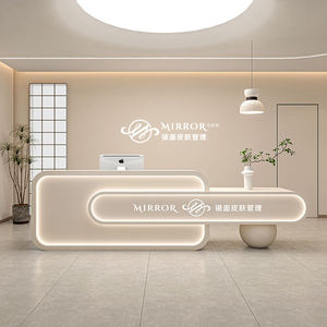 LUX Modern Office Furniture Front <b>Desk</b> Customizable Colors SPA Barbers Beauty <b>Salon</b> Suitable Reception <b>Desk</b> - Product Image 2