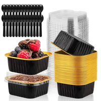 Moules à gâteaux carrés en aluminium de 8x8 pouces et plateaux à brownie avec couvercles en plastique, compatibles micro-ondes, qualité alimentaire, emballage jetable