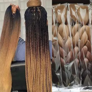 Jumbo tranças ombre trança de cabelo para peruca personalizar cor comprimento e pacote trança de cabelo de crochê