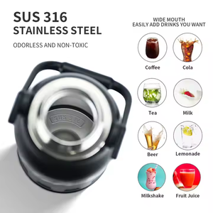 Watersy Nuevo diseño Logotipo personalizado 1200ml Gran capacidad Doble pared 18/8 Botella aislada al vacío de acero inoxidable - Product Image 5