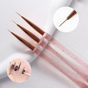 Juego <span class=keywords><strong>de</strong></span> Pinceles para Uñas con Mango Rosa Brillante para Pintura <span class=keywords><strong>de</strong></span> Uñas Precisa, para Dibujo <span class=keywords><strong>de</strong></span> Líneas Francesas, Salón <span class=keywords><strong>de</strong></span> Belleza, DIY - Product Image 3