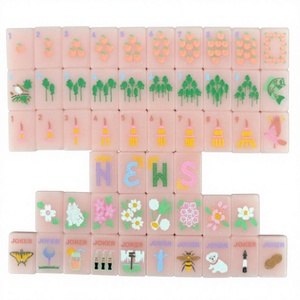 <b>Light</b> Peach Pink Acrylic American Mahjong Tiles, Hand-Painted Cartoon Patterns, Factory Customization - Product Image 2