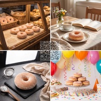 Modèle de beignets américains artificiels haute fidélité, accessoires de vitrine de boulangerie professionnelle, décorations réalistes de faux beignets cuits