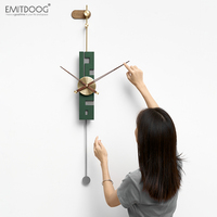 EMITDOOG Horloge murale simple Décoration intérieure Promotion Horloges à balancier Décoration murale avec aiguilles en noyer Minimaliste Moderne Indien