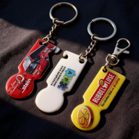 Porte-clés personnalisé avec logo sur mesure pour chariot de supermarché, porte-monnaie en métal