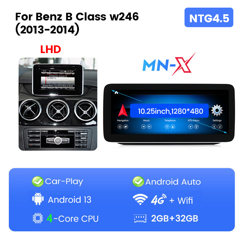  3/4シリーズNBT用10.25インチNavifly製Androidナビ Navifly MNX Car Stereo for Benz B Class - Android 10.25inch