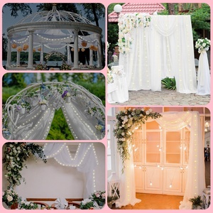 結婚式の天井ポリエステルストリングカーテン生地ストレッチ天井の設置結婚式のWiddding装飾テントの天井 - Product Image 5