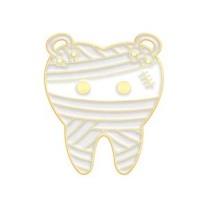 Креативные милые эмалированные булавки со смайликом для зубной щетки Рождественская шляпа забавные белые зубы из сплава брошь значок персонализированные ювелирные изделия подарок - Product Image 6