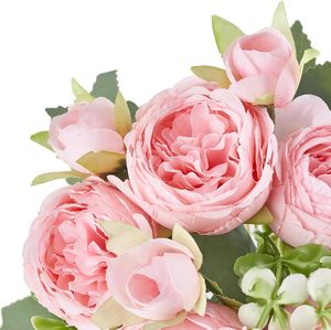 Peonías Artificiales de Seda, Flores Pequeñas para Decoración del Hogar, Ramo Interior, Arreglos Florales, Centros de Mesa para Comedor y Cocina - Product Image 6