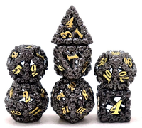 Kit de dés de jeu de rôle gothique squelette DND, dés en métal creux à crâne complet pour jeux de rôle