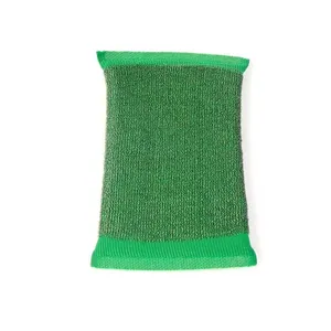 Professional bulk kitchen scouring pad stainless steel wire sponge scourer terylene and 410 steel wire pad