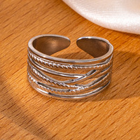 Bague élégante en acier inoxydable plaqué argent 925, forme de serpent réaliste, ajustable, bijou statement pour femme