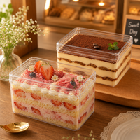 Boîte transparente en plastique pour gâteau Tiramisu, emballage, conteneur, boîte à pâtisserie, boîtes de luxe transparentes pour Tiramisu