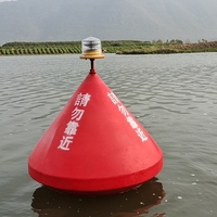 Bouée flottante conique en polyéthylène 700*900mm, résistante aux UV, pour terminal portuaire, balise de navigation jaune, lumière solaire LLDPE