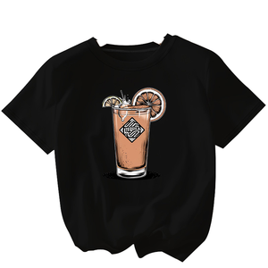 Venta al por Mayor de Camisetas de Manga Corta para Mujer, Cuello Redondo, Poliéster Transpirable, Diseño Minimalista con Estampado Animal Negro - Product Image 1