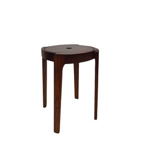 Taburete de madera maciza, banco redondo apilable moderno para sala de estar, muebles para el hogar, 450x450x320mm - Product Image 2