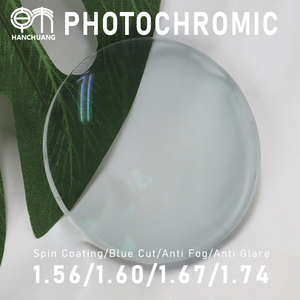 Chất lượng cao 1.56 chỉ số ảnh màu xám xanh shmc ống kính quang học chống màu xanh ánh sáng màu xanh khối aspheric vật liệu nhựa photochromic - Product Image 4