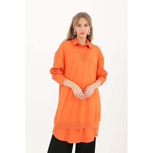 Camiseta Túnica Naranja para Mujer Puane con Detalles, Tela Suave y Cómoda, Diseño Elegante para Uso Diario y Ocasiones Especiales - Product Image 1