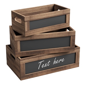 Custom home decor Wood Nested storage boxes with chalkboard panels for fruit and vegetable storage Wood storage boxes