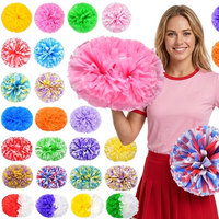 Pompons de cheerleading bicolores avec poignée, accessoires personnalisés pour l'esprit d'équipe