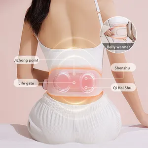 Techlove Portable Women Graphene Electric Heat Uterus Period Cramp Pain Massager Relief Belt Heat Pad Slimming Massage Belt