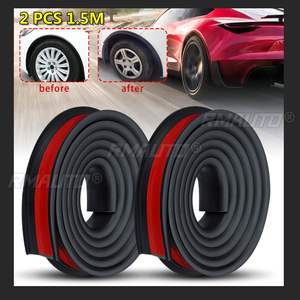 Universal Pair Rubber Car Mudguard <b>Trim</b> <b>Wheel</b> <b>Arch</b> Protection Moldings for Most Cars Trucks SUVs Car Styling Moulding 1.5Mx3.8CM - Product Image 2