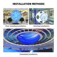 Layar Video LED Bola Digital Diameter Dapat Disesuaikan, Dinding Video LED Penuh Warna RGB untuk Toko Ritel, Dapat Dikontrol Jarak Jauh