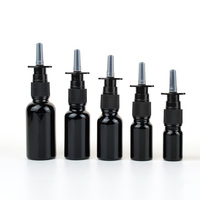 Flacon d'aromathérapie en verre noir rechargeable de 5 ml (0,17 oz) avec pulvérisateur nasal noir pour mélange DIY