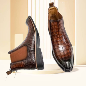 עליון גבוה sepatu בטיחות הקיץ יוקרתי אופנוע מעצב שיער נוח צ 'לסי עור גברים של מגפי - Product Image 6