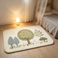 Maßgefertigter Moderner Flauschiger Teppich Weicher Kaschmir-Teppich mit Weihnachtsmuster Rutschfester Waschbarer Bettvorleger für Schlafzimmer