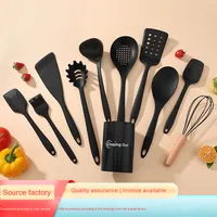 11 pièces ménage cuisine Silicone ustensiles de cuisine ensemble poêle antiadhésive spécial spatule de cuisson PP cuisson ustensiles de cuisine stockage sûr