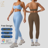 Celana Yoga Olahraga Wanita Warna Kontras Khusus, Bahan Nylon Spandex Elastis Bernapas, Mengangkat Bokong, Cocok untuk Gym dan Aktivitas Luar Ruangan