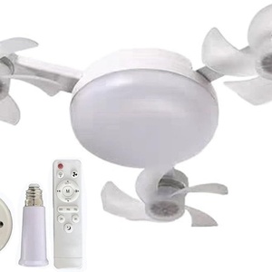 2 in 1 Hanging Folding <b>Ceiling</b> <b>Fan</b> With LED Light <b>Remote</b>-<b>Controlled</b> LED <b>Ceiling</b> <b>Fan</b> Light Socket Temperatures and 3 Wind Speed - Product Image 2