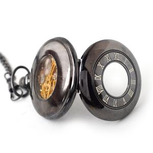 الجملة الفاخرة التلقائي السلس <span class=keywords><strong>moonphase</strong></span> الميكانيكية ساعة جيب فضة الهيكل العظمي الميكانيكية التلقائي ساعة جيب - Product Image 6