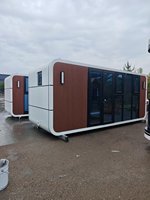 Maison capsule à un étage, design rectangulaire double face, 20 pieds, avec toilettes et salle de bain indépendantes