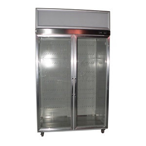 Présentoir intérieur vertical à double porte Présentoir commercial de glace Réfrigérateur vertical avec <span class=keywords><strong>distributeur</strong></span> de glaçons - Product Image 1