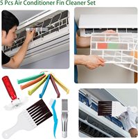 Kit universel de 5 peignes à ailettes pour radiateur de voiture, redresseur de serpentin de climatiseur, outil de nettoyage manuel, réparation de refroidissement automobile