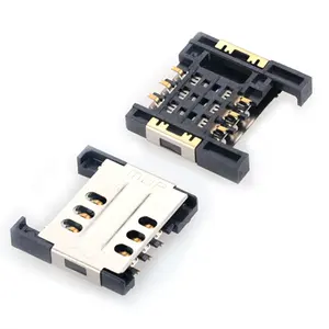 Factory direct preis kunststoff smart karte stecker terminal slot micro sim karte halter 6 pin sim karte buchse für GPS