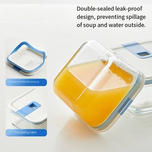Boîte de rangement pour réfrigérateur avec séparateur amovible, récipient en verre transparent pour fruits et légumes, pour la conservation des aliments frais, organisateur de cuisine - Product Image 3