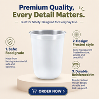 Gobelets en plastique PP rigides en forme de U, transparents givrés, jetables, avec couvercle, pour smoothies, jus de fruits, sodas, mariages, avec logo personnalisé, 12oz, 16oz, 24oz