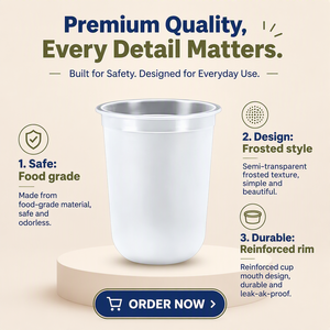 Vasos de Plástico PP Desechables Transparentes Esmerilados con Logotipo Personalizado de 12oz, 16oz y 24oz, en Forma de U, con Tapa, para Bodas, Jugos, Refrescos y Bebidas - Product Image 4